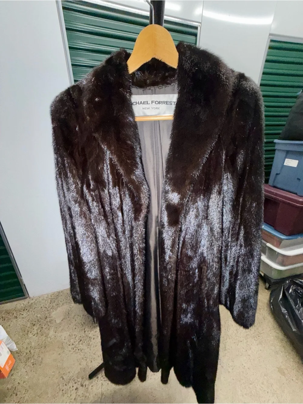 Michael Forrest Black Brown Fur long coat